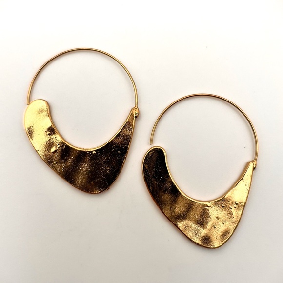 Anthro Carissa Crescent Hoop Earrings - Picture 3 of 6